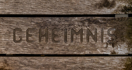 Geheimnis Holzschild