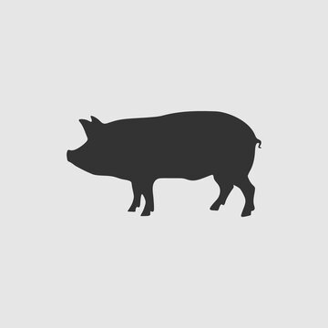 Vector Simple Isolated Pig Icon