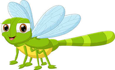 cartoon dragonfly pose and smile