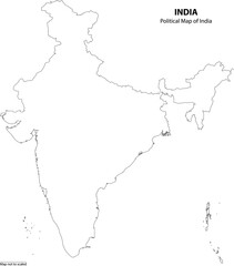 Political map of India outline