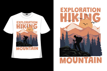 T-shirt mountain hiking exploration retro style vintage