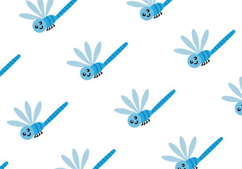 Hand draw seamless pattern cute cartoon dragon. Vector illustration. Abstract background.