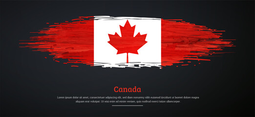 Obraz na płótnie Canvas Happy Canada day with watercolor grunge brush flag background