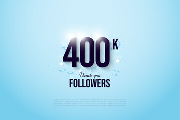 400k followers illustration background.