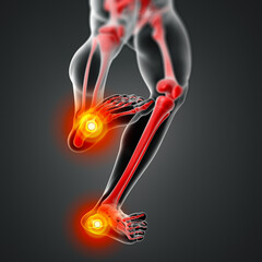3D rendering illustration of foot bone