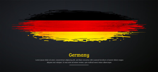 Happy german unity day of Germany with watercolor grunge brush flag background