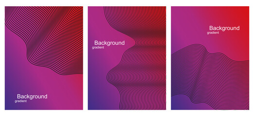 Abstract geometric background set in pink and yellow vector gradient for business brochure, banner, flyer or presentation design
