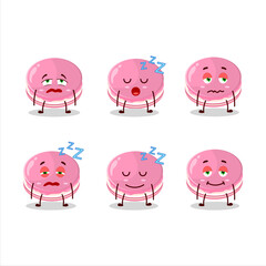 Obraz premium Cartoon character of strawberry dorayaki with sleepy expression