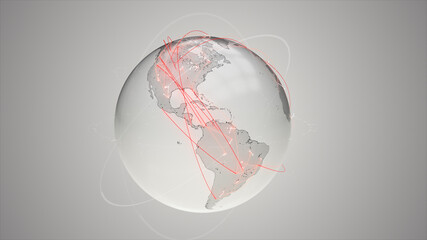 Planet with isols, global Internet communication hubs. Continents of the mainland.