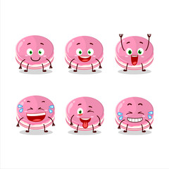 Cartoon character of strawberry dorayaki with smile expression