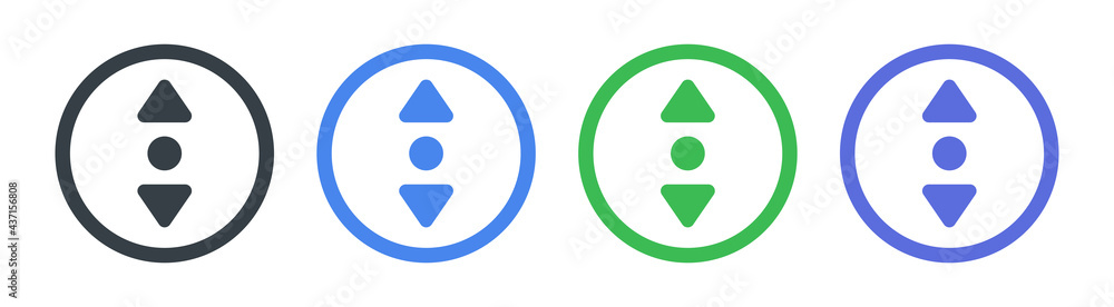 Aufkleber Up and down arrow icon on scrolling button. Vector illustration