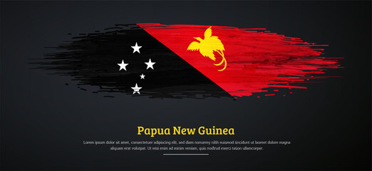 Obraz na płótnie Canvas Happy independence day of Papua New Guinea with watercolor grunge brush flag background