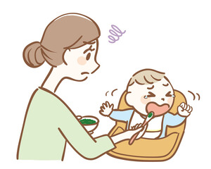 離乳食を嫌がる赤ちゃん