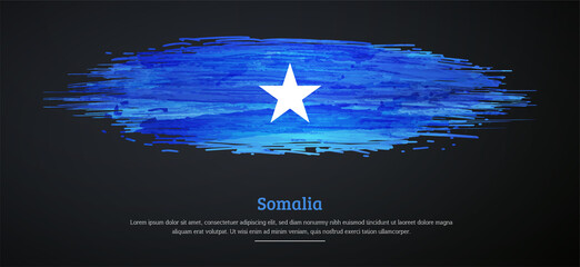 Obraz na płótnie Canvas Happy independence day of Somalia with watercolor grunge brush flag background