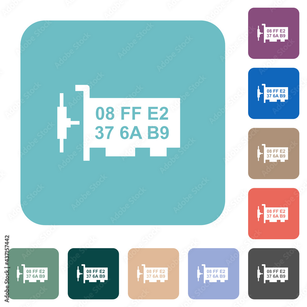 Aufkleber network mac address rounded square flat icons