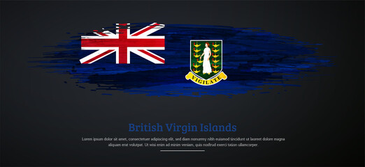 Happy commonwealth day of British Virgin Islands with watercolor grunge brush flag background