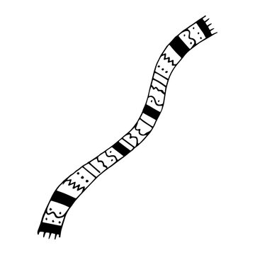 recommend clip art:  Vector illustration of a striped scarf in doodle style