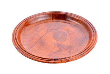 wood plate isolated on white background.