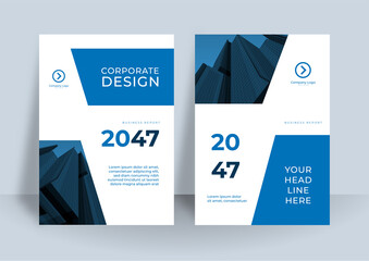 Blue corporate identity cover business vector design, Flyer brochure advertising abstract background, Leaflet Modern poster magazine layout template, Annual report for presentation.
