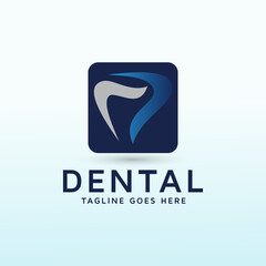 Clean dental simple vector logo design