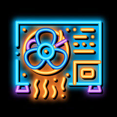 Working Conditioner System neon light sign vector. Glowing bright icon transparent symbol illustration
