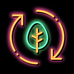 Forest Leaves Tree Arrows neon light sign vector. Glowing bright icon transparent symbol illustration