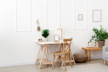 Modern workplace in interior of room