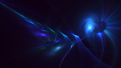 3D rendering abstract blue fractal light background