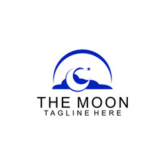 Simple moon logo template vector