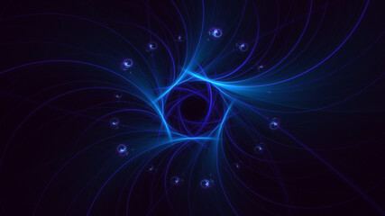 Obraz premium 3D rendering abstract blue fractal light background