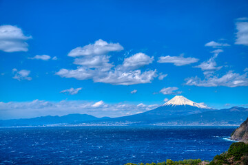 富士山　西伊豆から望む駿河湾　2021年冬