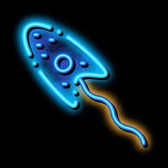 Microscopic Bacteria Germs neon light sign vector. Glowing bright icon transparent symbol illustration