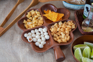 snacks in a four-leaf clover pot