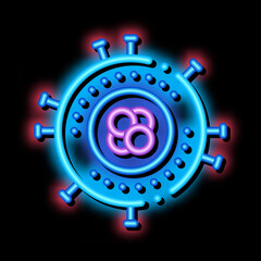 Obraz premium Unhealthy Pathogen Element neon light sign vector. Glowing bright icon transparent symbol illustration