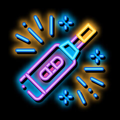 Pregnancy Test Device neon light sign vector. Glowing bright icon transparent symbol illustration