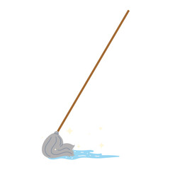 cleaning with mop