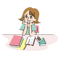 楽しいことを想像する女性