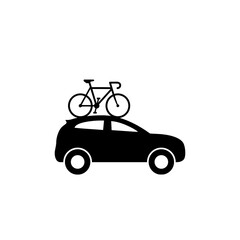 Bicycle on a car roof icon isolated on white background