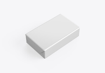 Soap and butter block wrap box mockup on isolated white background, packaging product package for...