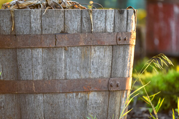 old wooden keg texture background