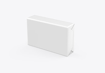 Soap and butter block wrap box mockup on isolated white background, packaging product package for...