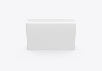 Soap and butter block wrap box mockup on isolated white background, packaging product package for design presentation, 3d illustration