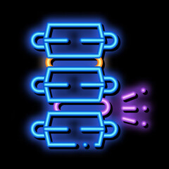Problem Pain Spinal Column Circular Disc neon light sign vector. Glowing bright icon transparent symbol illustration