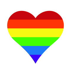 Fototapeta premium Heart shape with rainbow color stripe pattern. Vector illustration image.