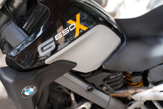 bmw g 650 x gs country motorcycle logo brand and text sign on side motorbike in street