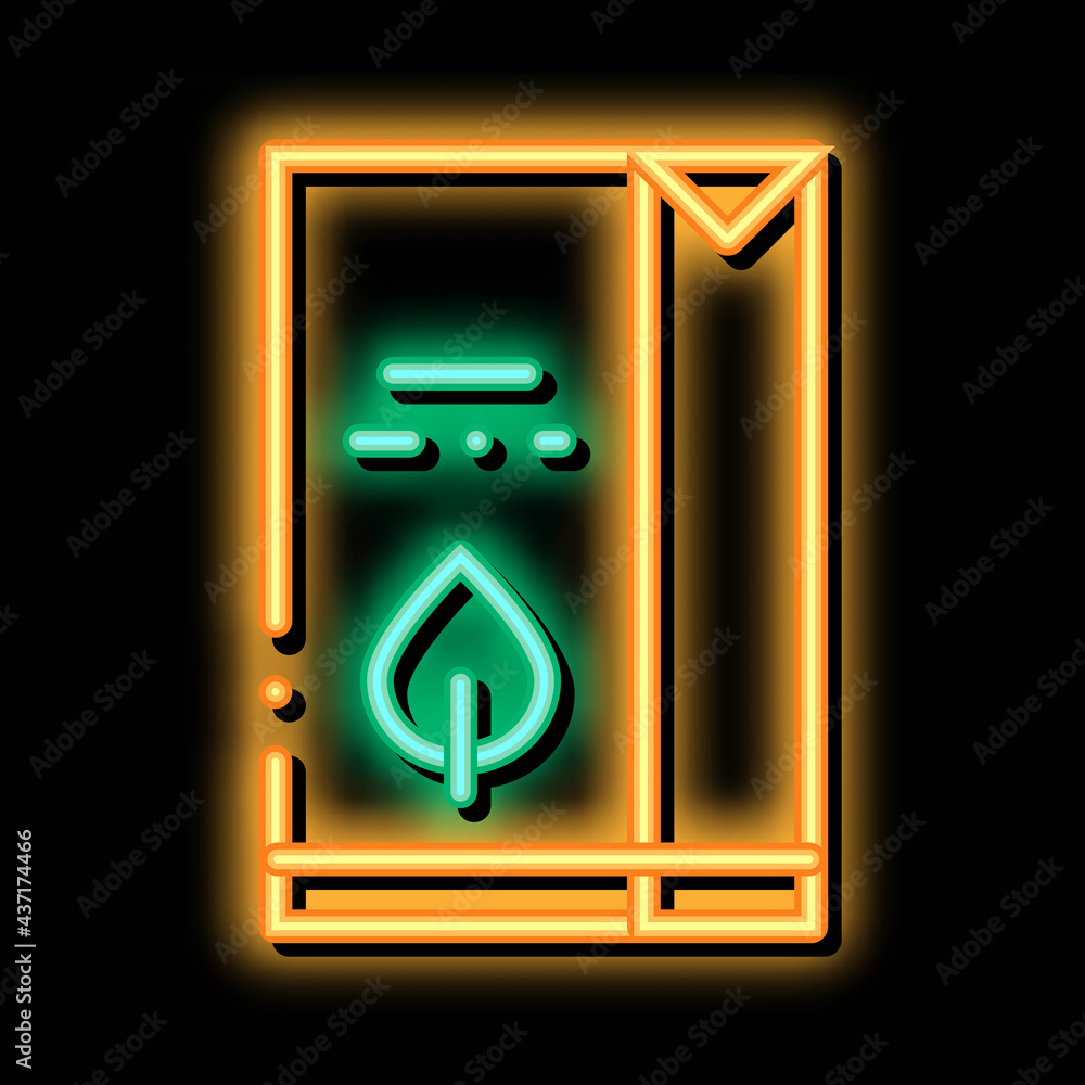 Sticker Flour Milk Juice Package Packaging neon light sign vector. Glowing bright icon transparent symbol illustration