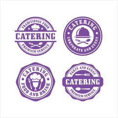Obraz premium Catering stamps design collection logo