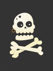 Skull vector illustration set isolated on dark background