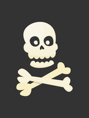 Skull vector illustration set isolated on dark background