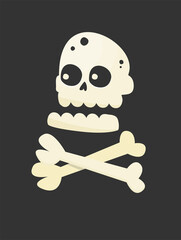 Skull vector illustration set isolated on dark background